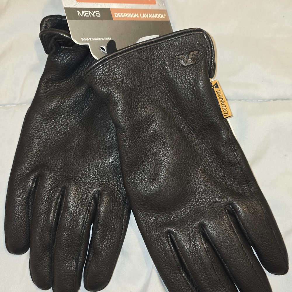 Gordini LavaWool Insulated Men Medium Black Deerskin Leather Dress Winter Gloves